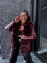 Bordeaux jacket with bordeaux fur "LUX FUR" FL47 PRE-ORDER